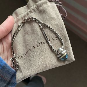 David Yurman topaz necklace w yellow gold trimming